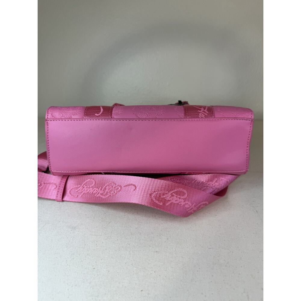 Ed Hardy Pink Vegan Tote Shoulder Bag Handbag Crossbody Embossed Tiger NWT - Picture 7 of 7